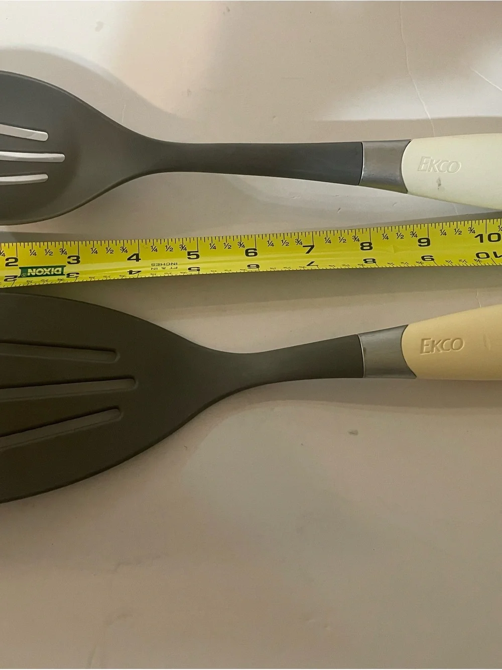 Ekco Nylon Gray and yCream Slotted Turner Spatula and Spoon Set